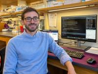 Researcher Ian Mellis in the lab